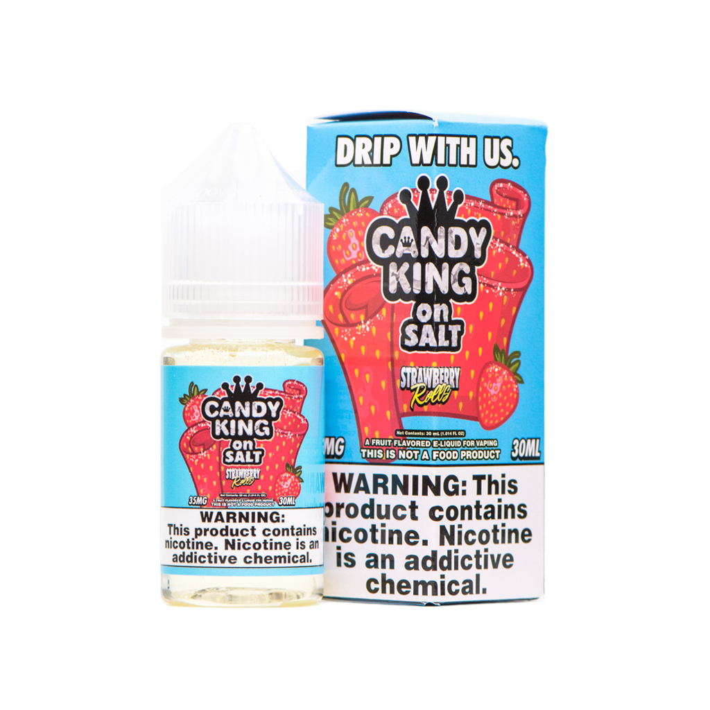 Candy King on Salt 30ml e-Juice Strawberry Rolls