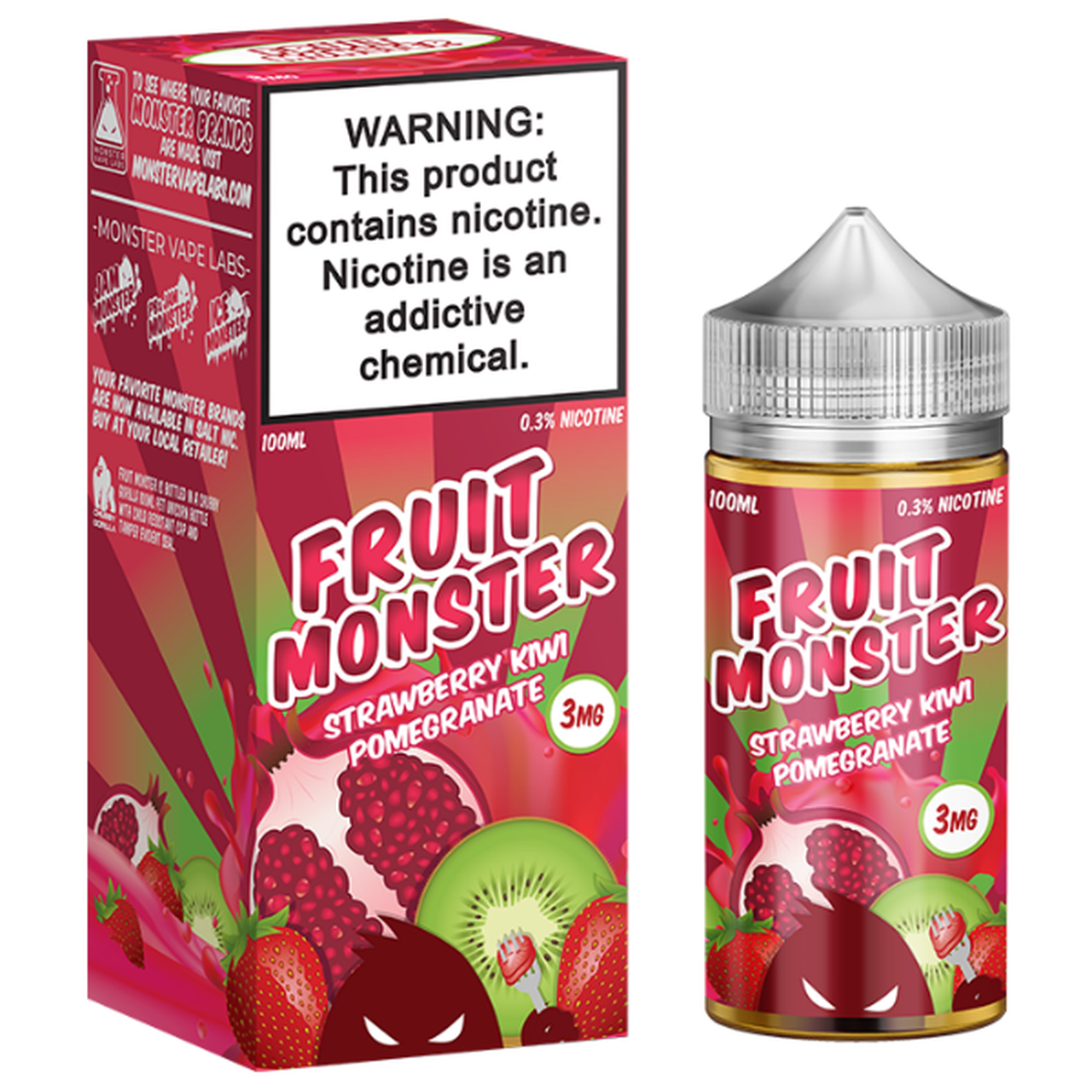 Fruit Monster 100ml e-Juice Strawberry Kiwi Pomegranate